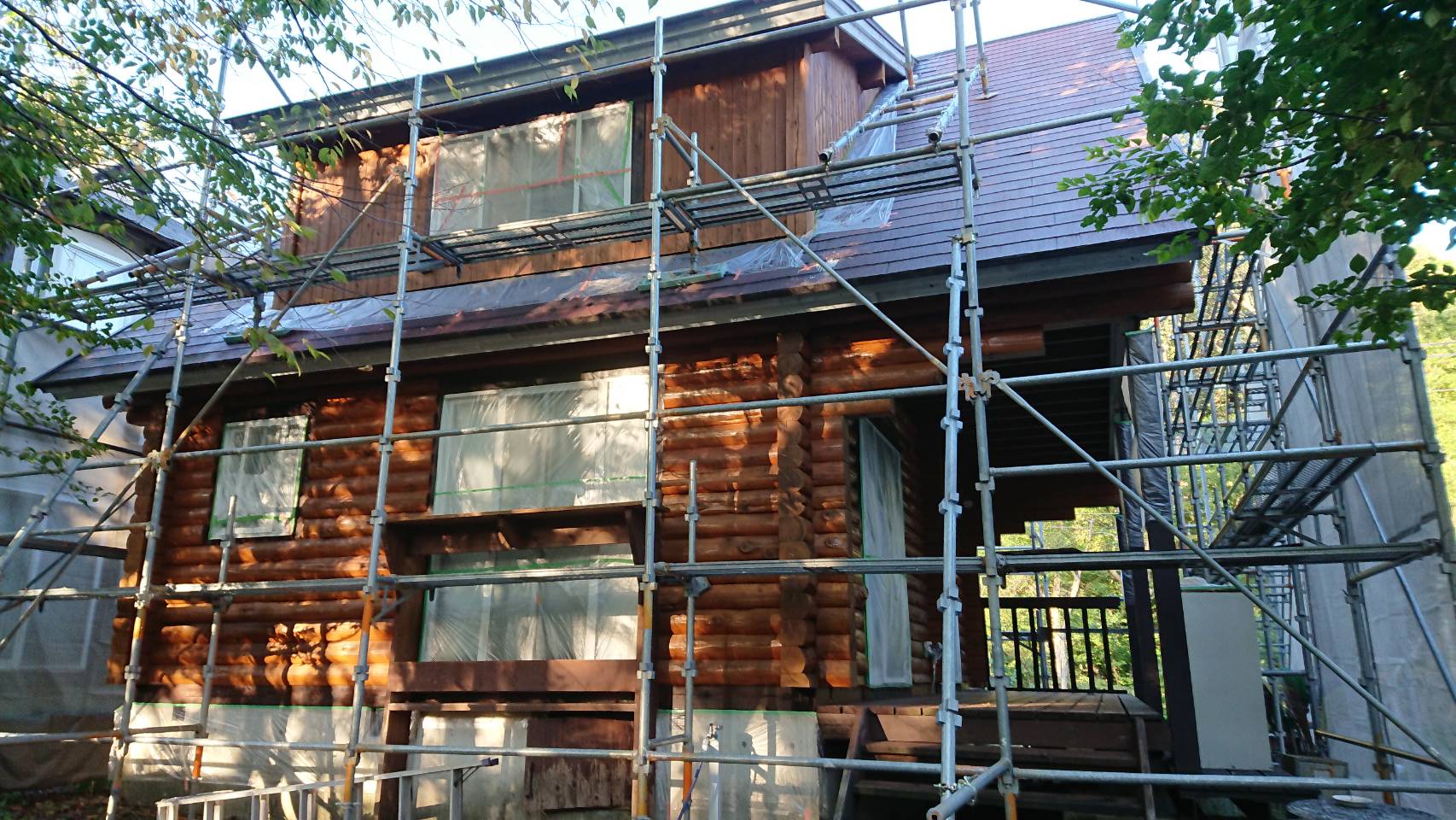 O邸ログハウスメンテナンス塗装